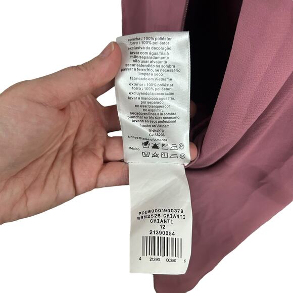 Romantic Glam Hi‎ Low Dress DB Studio Satin Bodice Chianti Dark Feminine Size 12 - Picture 9 of 9